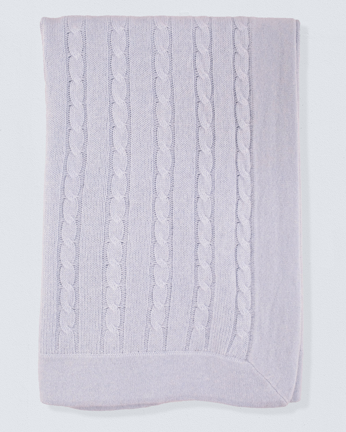 Luxe Cashmere Baby Blue Cable Blanket